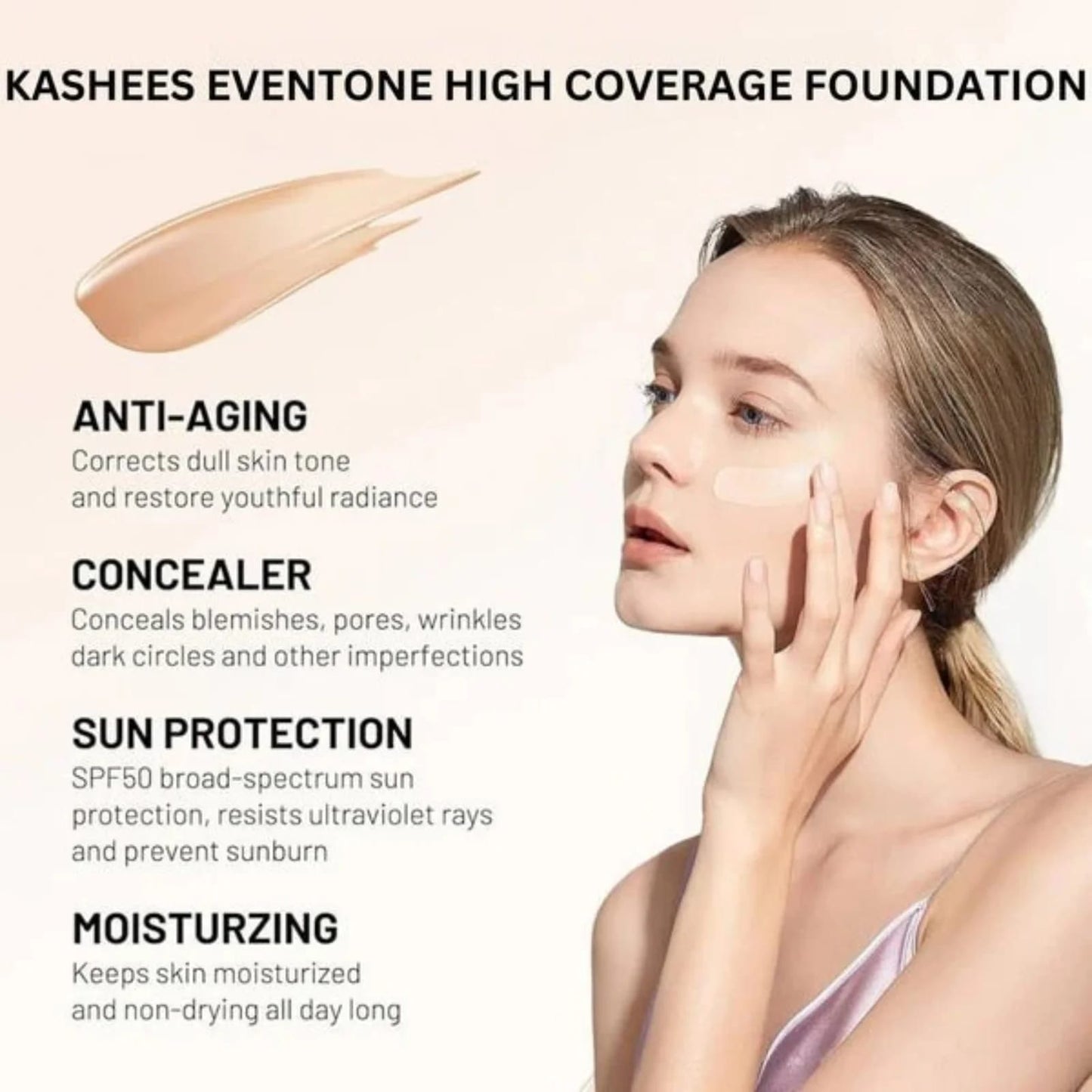 Kashees Eventone Liquid Foundation | High Coverage Long Lasting